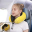 U shaped soft neck pillow, yellow plush travel pillow with drawstring (1 pc)