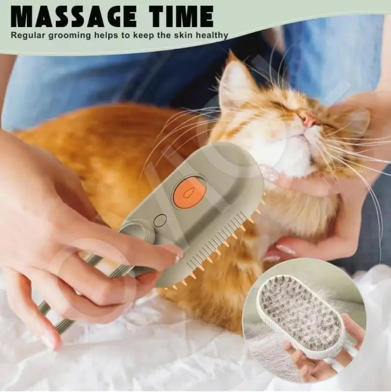 3 in 1 Pet Steam Grooming Brush for Cats and Dogs, Hair Removal and Grooming Brush, 1 Pc