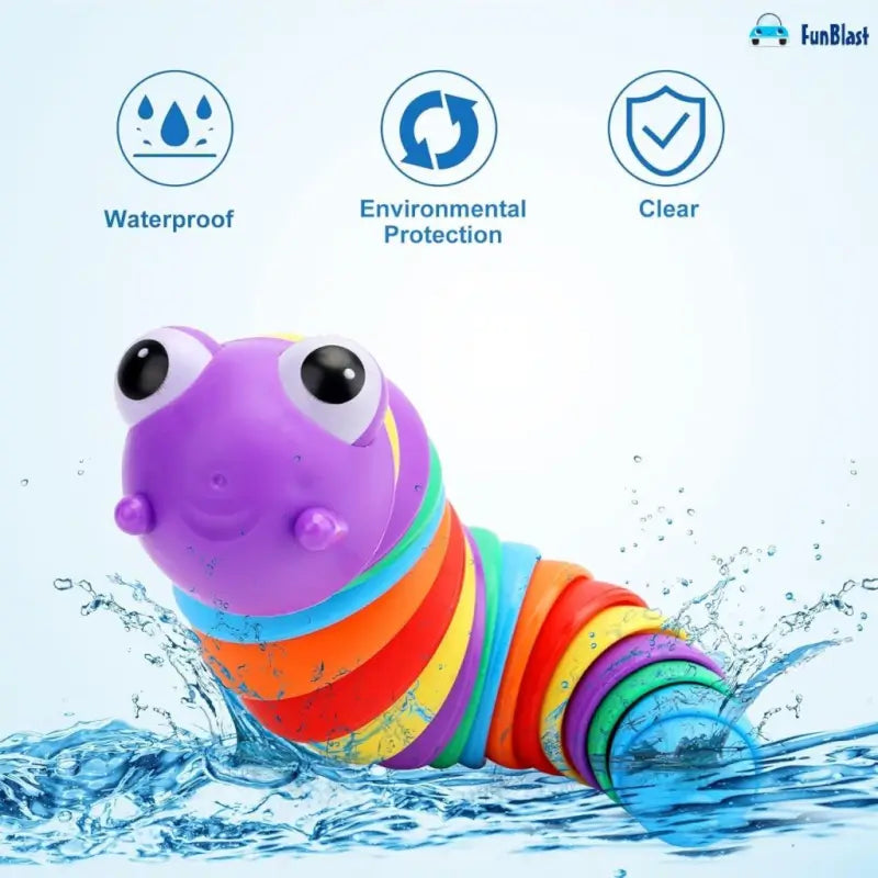 Colorful Finger Slug Toy – Multicolor Stretchable Caterpillar Fidget Toy for Kids Secondary image