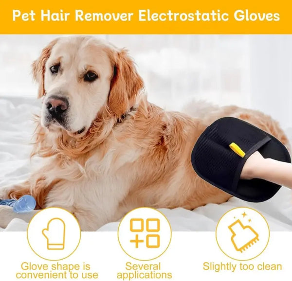 Pet Hair Removal Glove – Reusable Fur & Lint Cleaning Mitt for Cats, Dogs, Clothes & Furniture