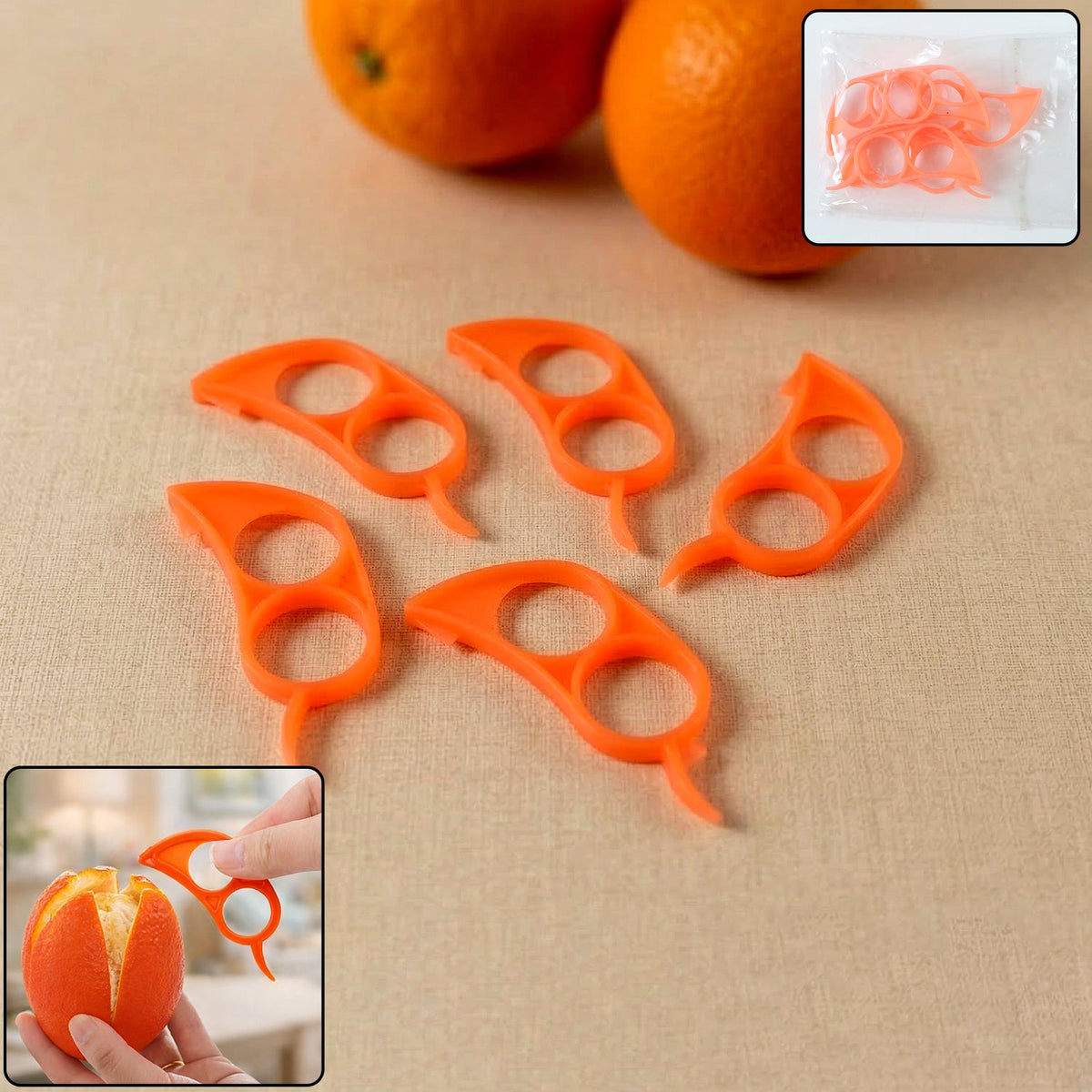 Plastic orange peeler tool for quick citrus peeling Main image