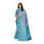 Generic Women's Banarasi Silk Jaquard Woven Saree With Unstitched Blouse 5.5Mtr (Light Blue)