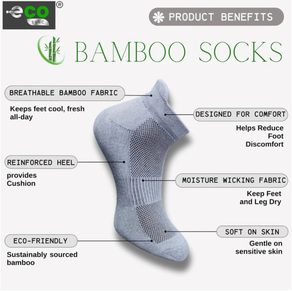 Generic 4_Pair Set Unisex Casual Bamboo Cotton Printed Ankle Length Socks (Multicolor) Secondary image