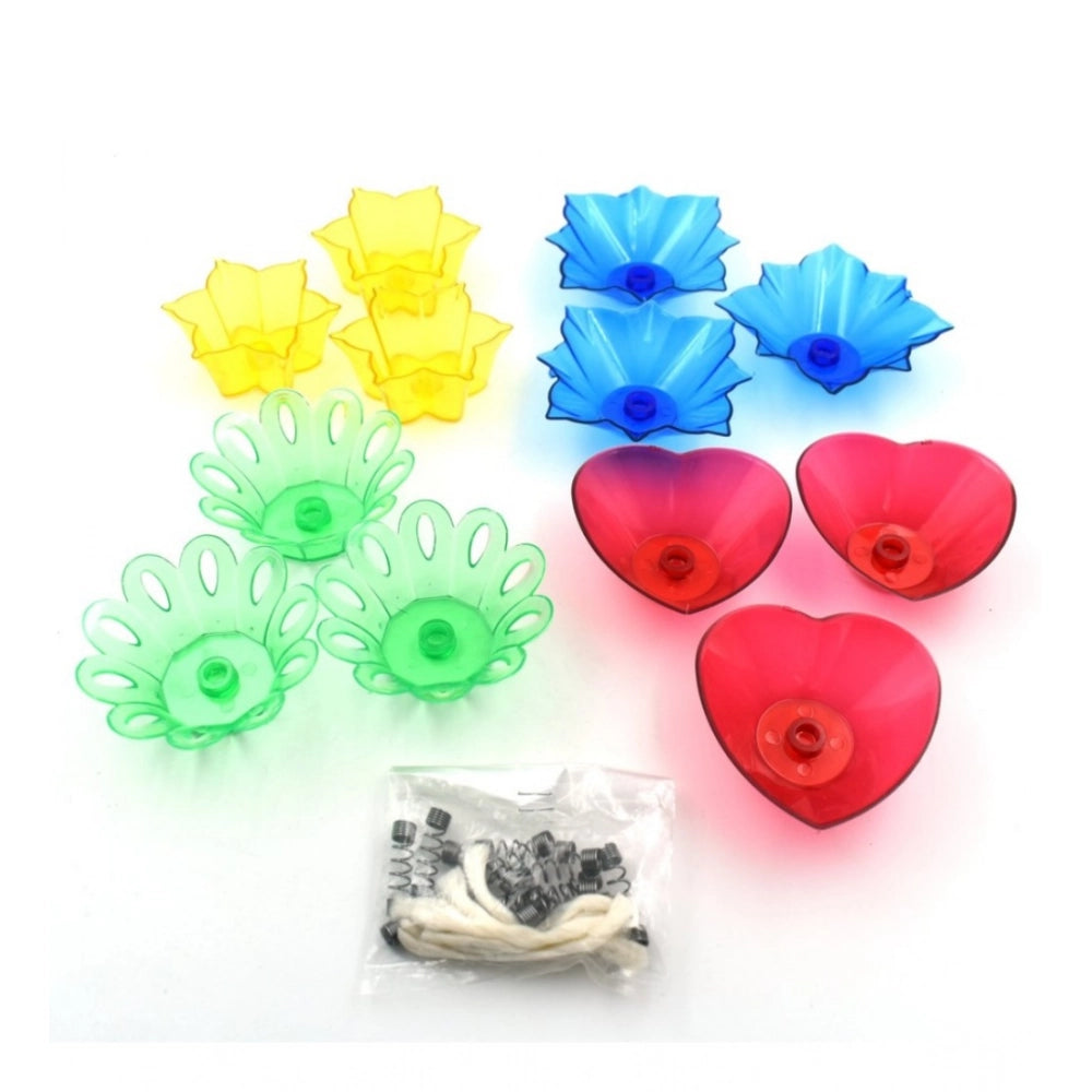 Generic Pack Of 2_Floral Diya Set – Multi-Color Tea Light Holders Set of 12 (Color: Assorted ) Main image