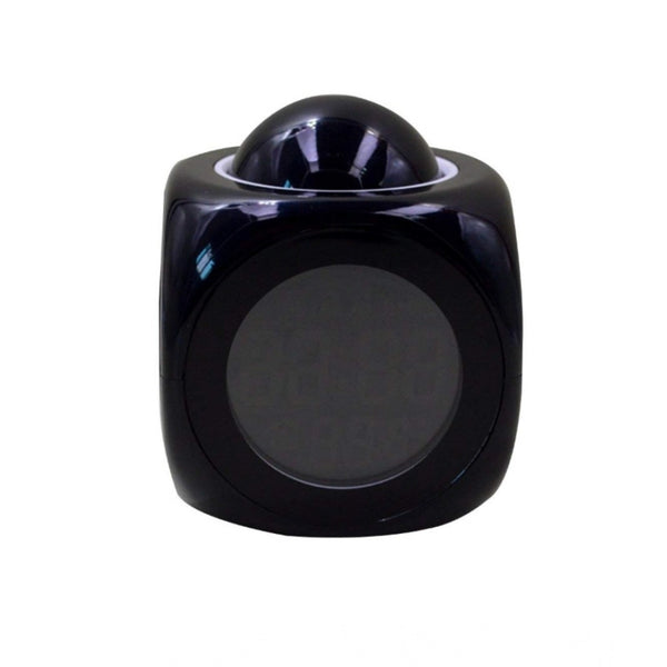 Generic Time Display with Voice Projection And Wake-Up Alarm Clock (Color: Black)
