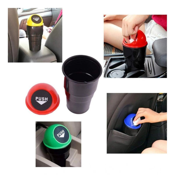 Generic Pack Of 4_Car Dustbin – Portable Vehicle Trash Bin for Interior Organization (Color: Assorted )
