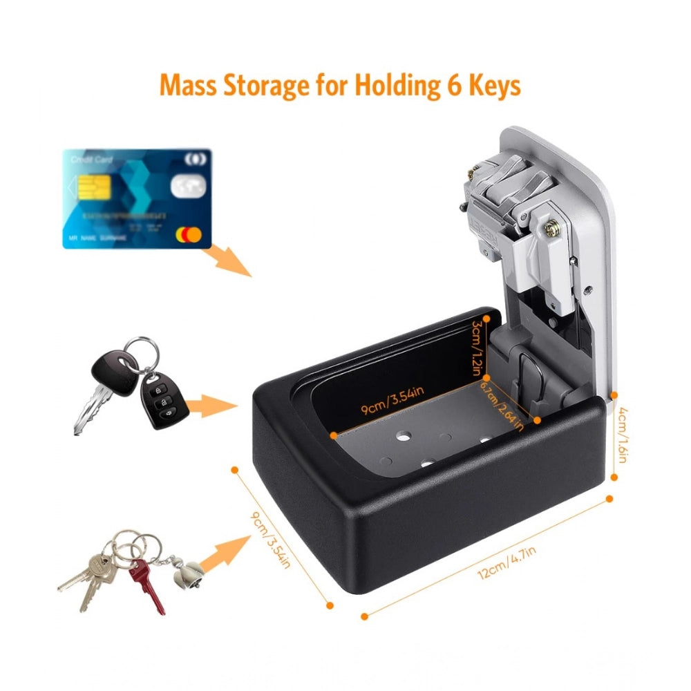 Generic Wall-Mounted ABS Plastic Key Lock Box (Grey-Black ) Secondary image