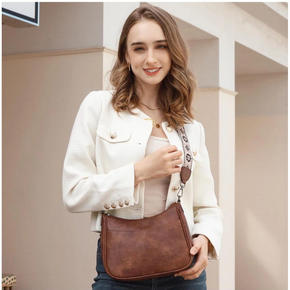 Generic Women's PU Leather Zipper Sling Bag Secondary image