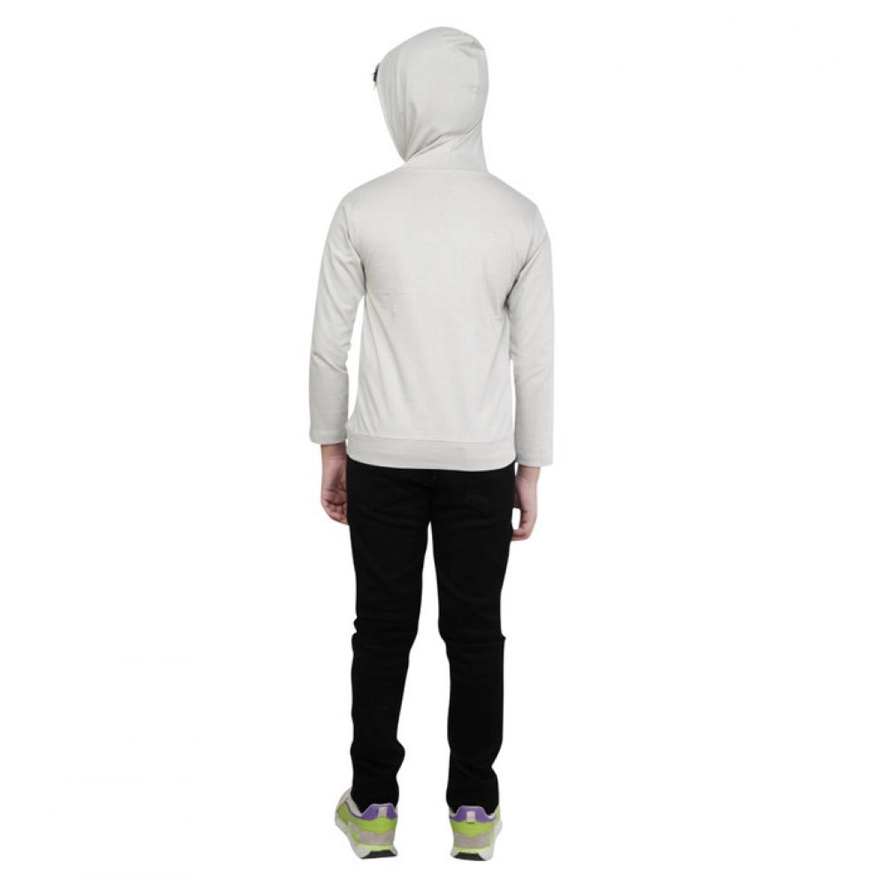 Generic Boy's Cotton Printeded Hooded Neck Hoodies (Grey ) Secondary image