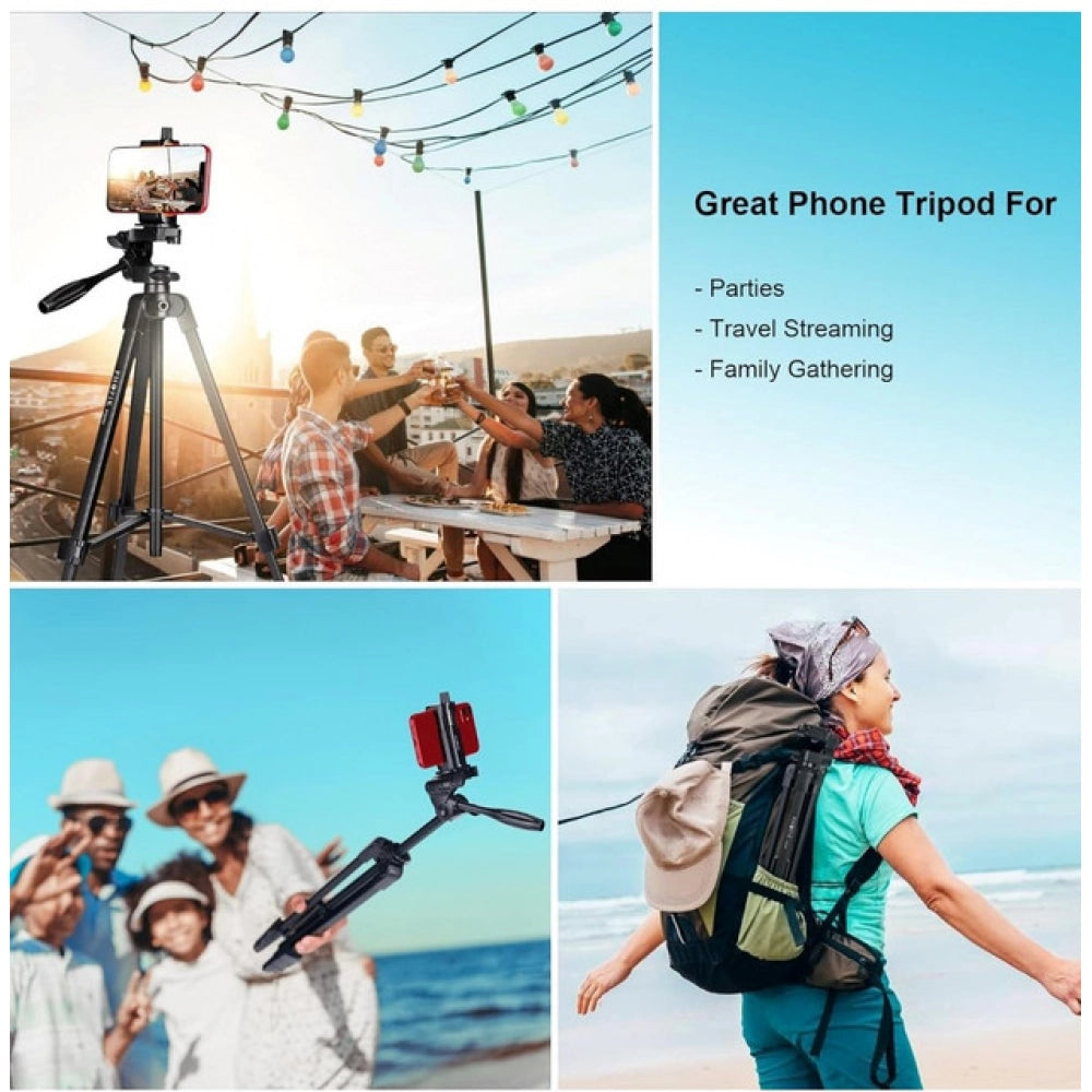 Generic Steel-Plastic Universal 55" Tripod with 360° Pan-Tilt Head Secondary image