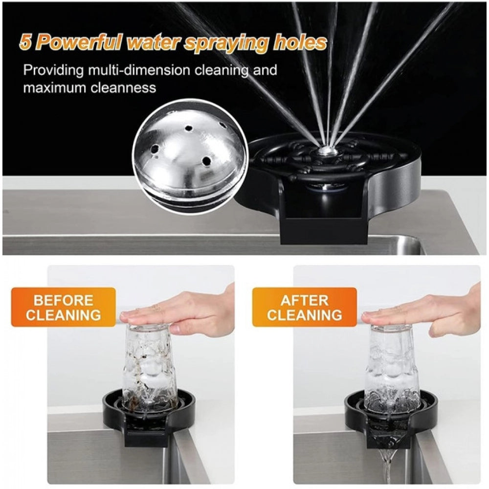 Generic Steel, Plastic Automatic Cup Rinser, Bottle Cleaner, Glass Rinser for Kitchen Sinks Secondary image