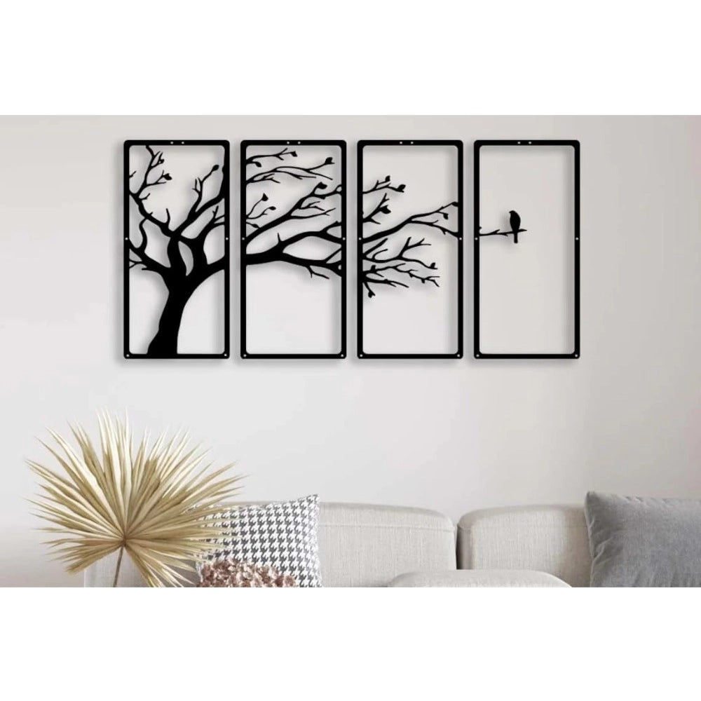 Generic Wooden 3D 4 Pieces Tree Wall Art Panel Frame Main image