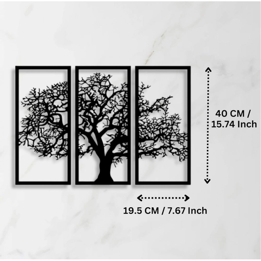 Generic Wooden 3 Pieces Tree Wall Art Panel Frame for Home Decor Secondary image
