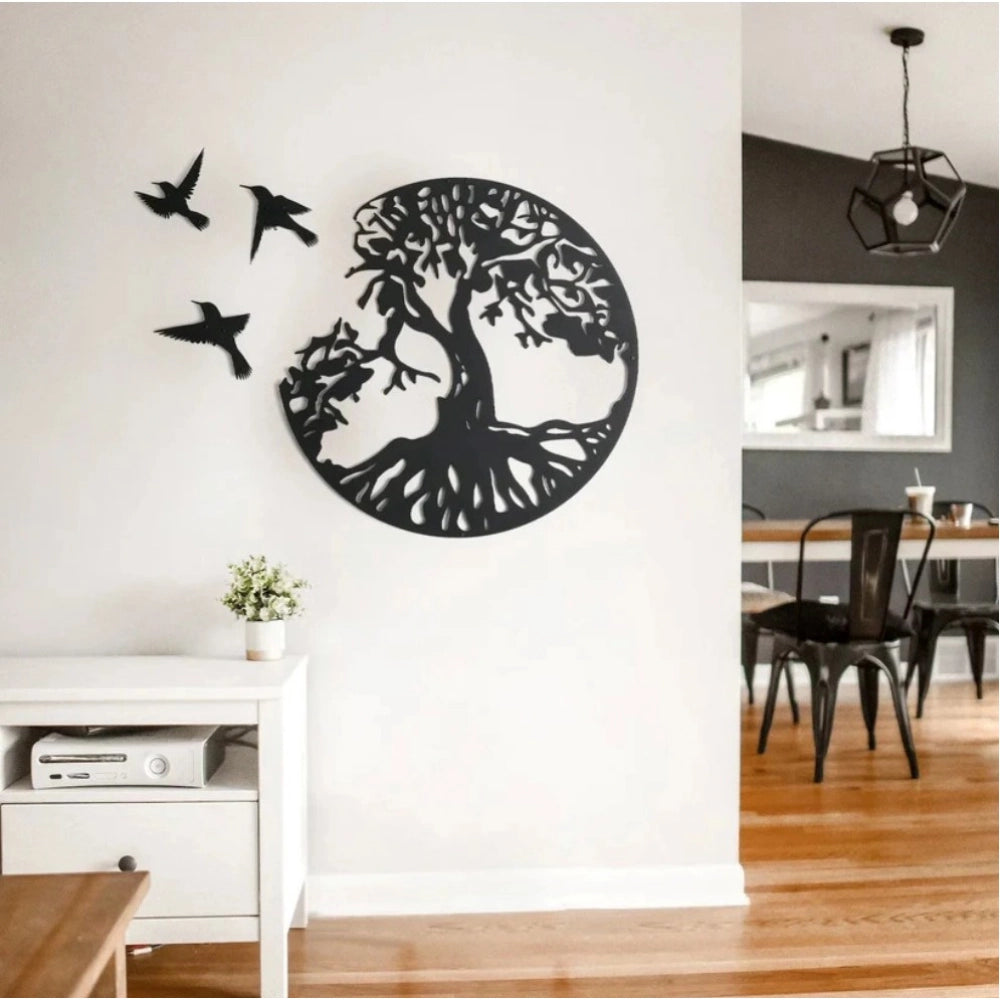 Generic Eternal Growth Tree of Life Wooden Wall Decor – Black Main image