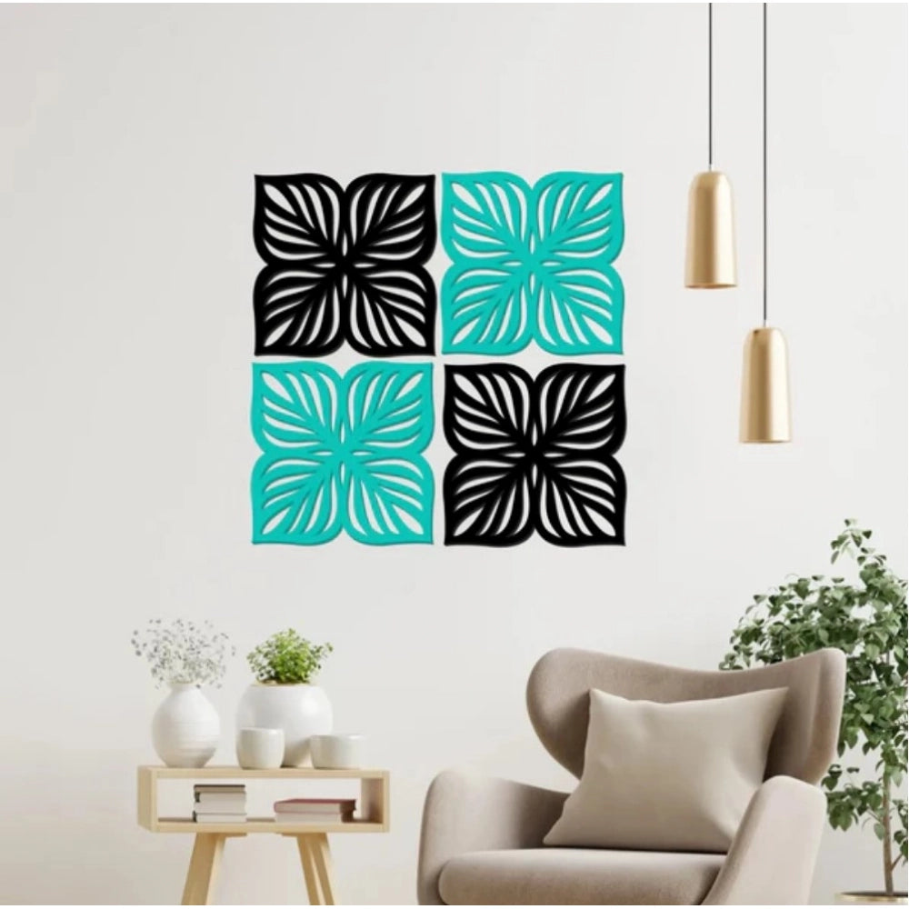 Generic Flowers Design Wooden Wall Decor – Set of 4 Pieces Secondary image