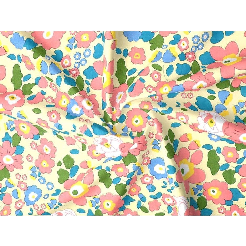 Generic Cotton Blend Floral Printed Single Bedsheet with 1 Pillow Cover (Yellow) Secondary image