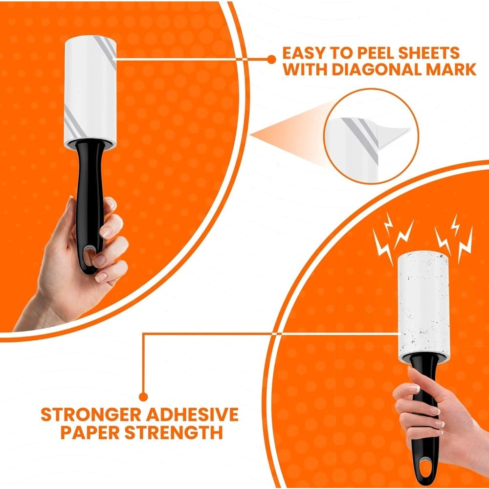 Generic Pet Hair Remover 1 Handle And 4 Refill Totally 240 Sheets (White) Secondary image