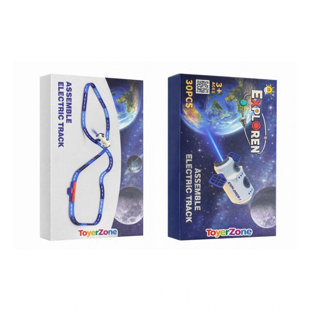 Generic Plastic Space Theme 30 Pcs Assemble Electric Track Set (Multicolor) Main image