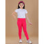 Generic Girl's Cotton Lycra Solid Elasticated Leggings (Dark Pink)