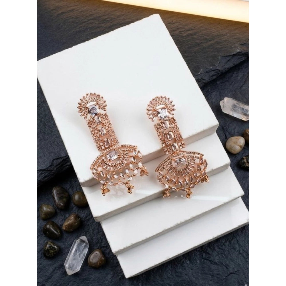 Generic Women's Brass Silver Plated Drop Earrings (White) Main image