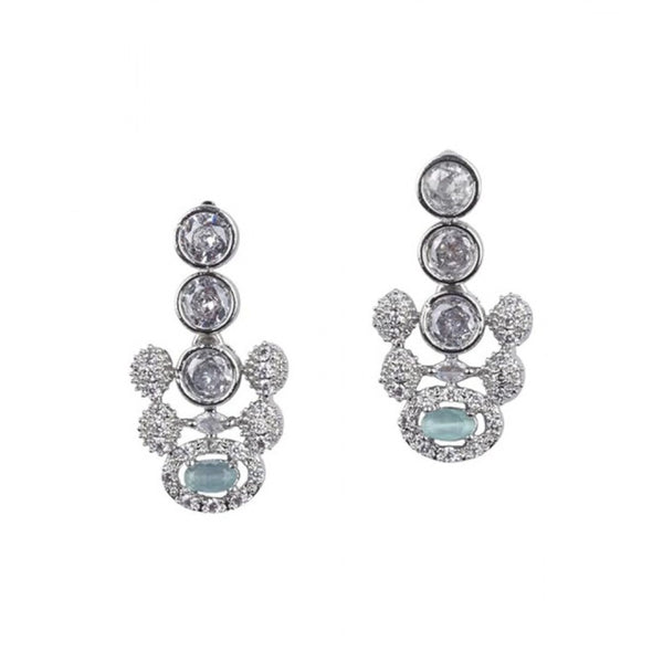Generic Women's Brass Silver Plated Necklace set (Turquoise)