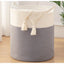 Generic Cotton 12x14 Inch-1 Pcs Storage Basket For Clothes With Out Lid (Gray-White)