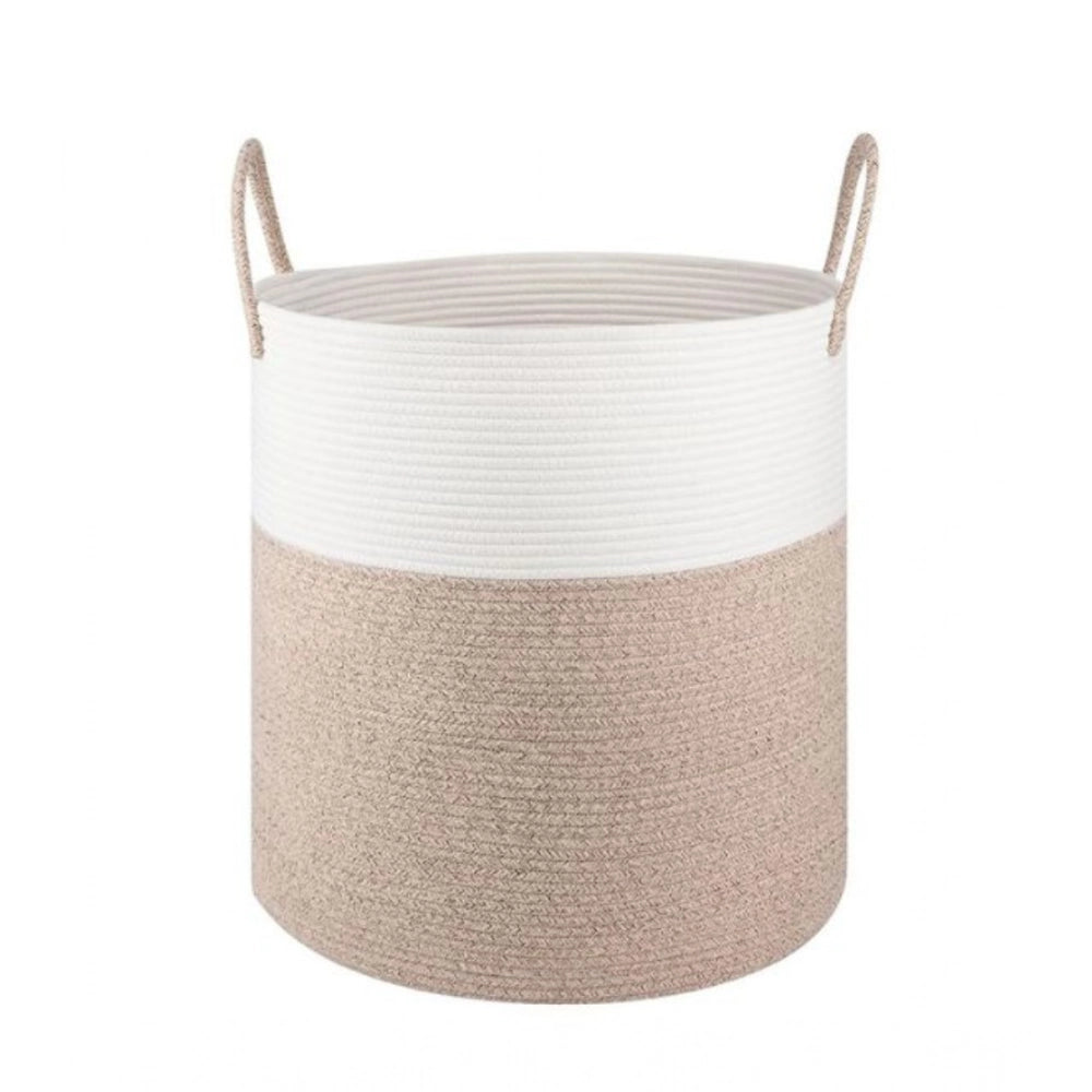 Generic Cotton 12x14 Inch-Kidi-Handle Storage Basket For Clothes With Out Lid (Kidi-White) Secondary image