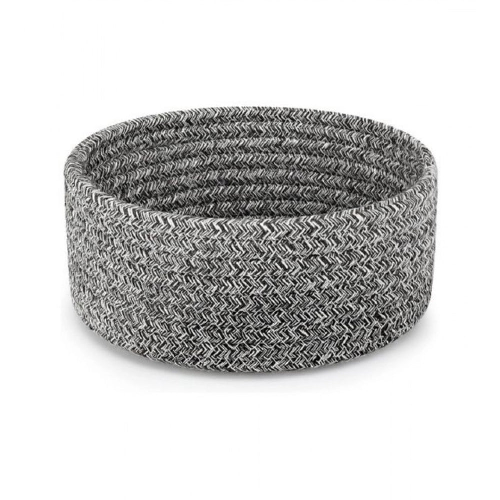 Generic Cotton 8x3 Inch Kidi Round 1 Pcs Bedside Organizer With Out Lid (Black) Secondary image