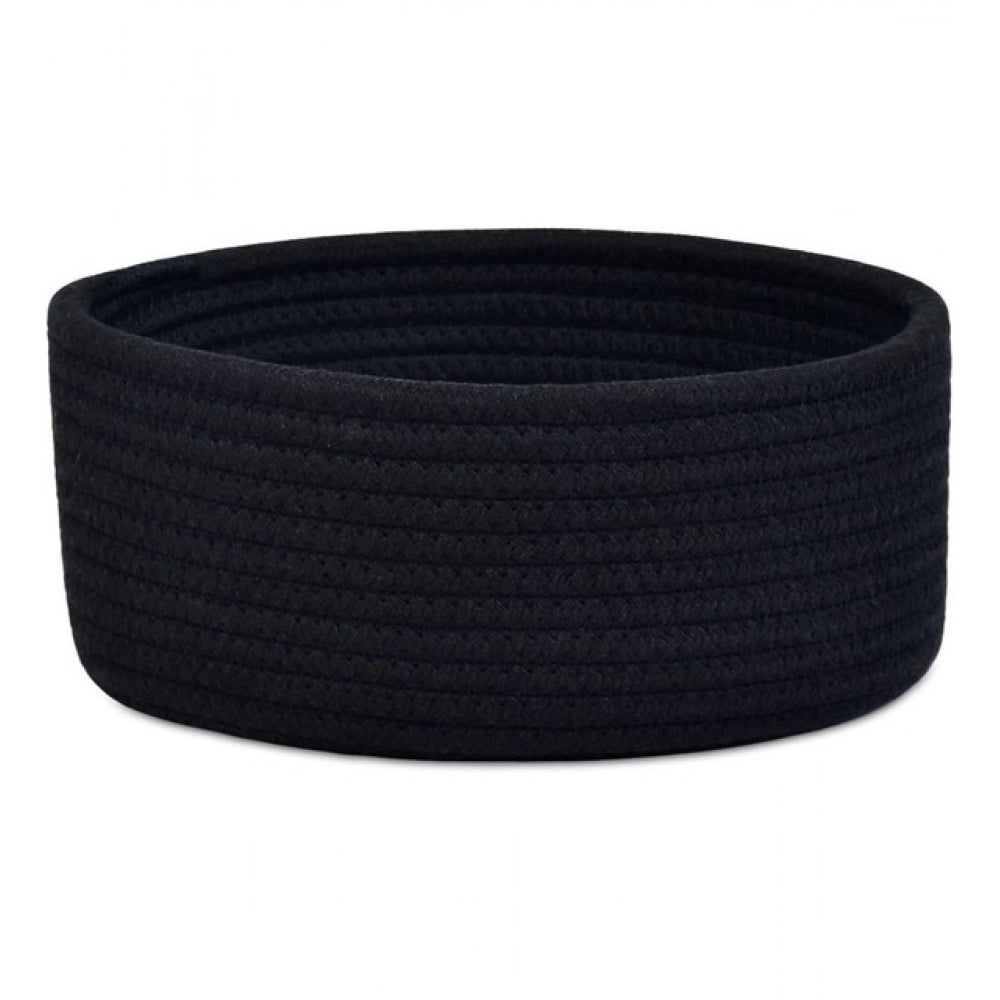 Generic Cotton 8x3 Inch Round 1 Pcs Bedside Organizer With Out Lid (Black) Secondary image