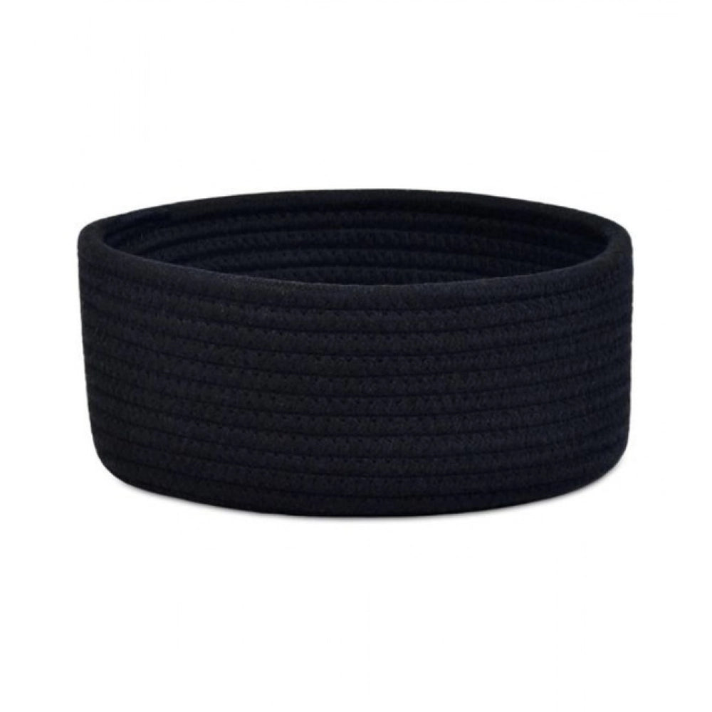 Generic Cotton 8x3 Inch Round 1 Pcs Bedside Organizer With Out Lid (Black) Main image