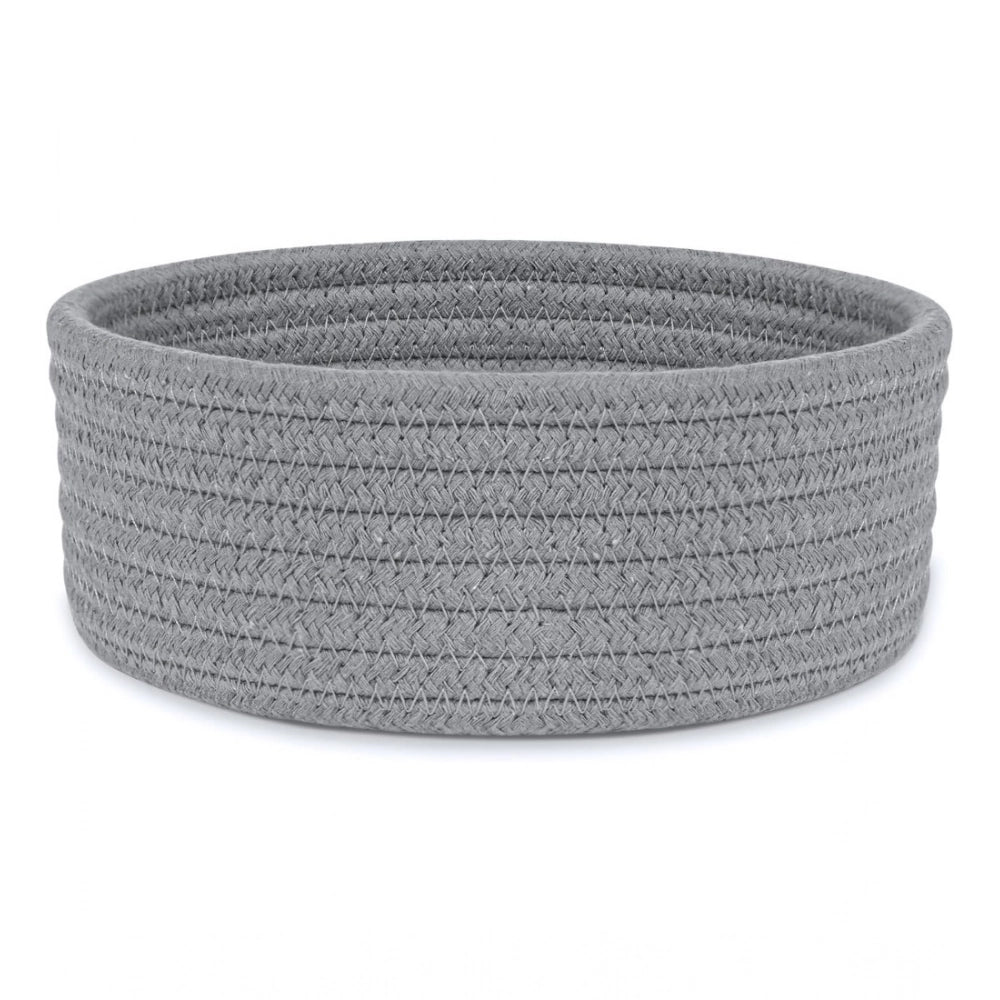 Generic Cotton 8x3 Inch Round 1 Pcs Bedside Organizer With Out Lid (Gray) Secondary image