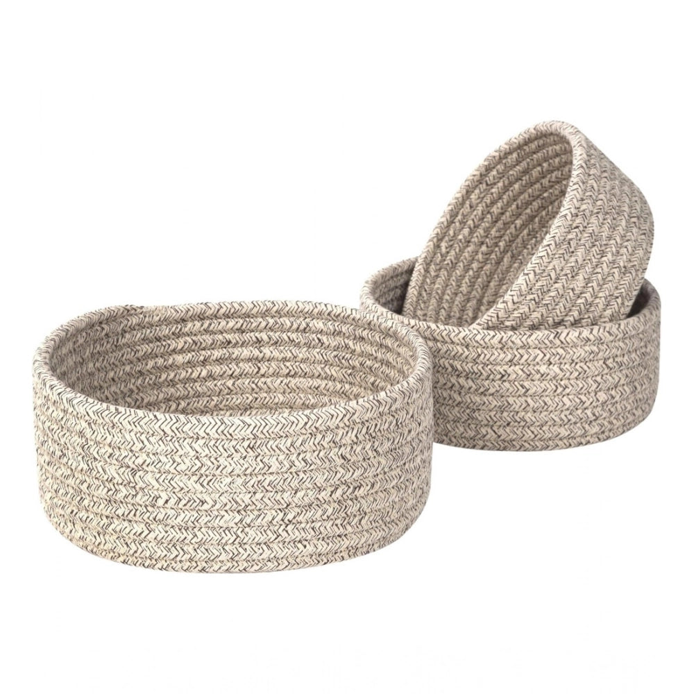 Generic Cotton 8x3 Inch Kidi Round 3 Set Bedside Organizer With Out Lid (Kidi) Secondary image