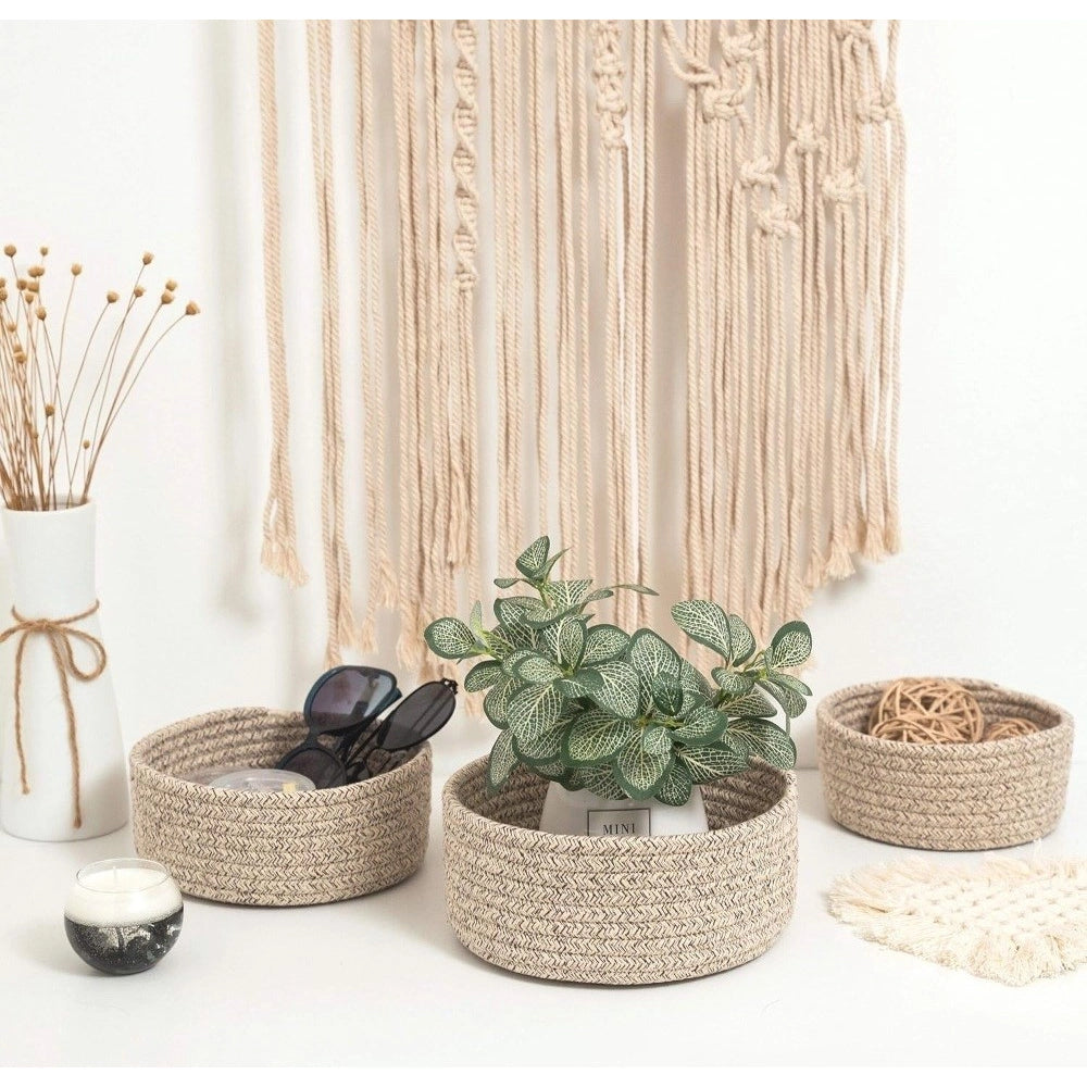 Generic Cotton 8x3 Inch Kidi Round 3 Set Bedside Organizer With Out Lid (Kidi) Main image