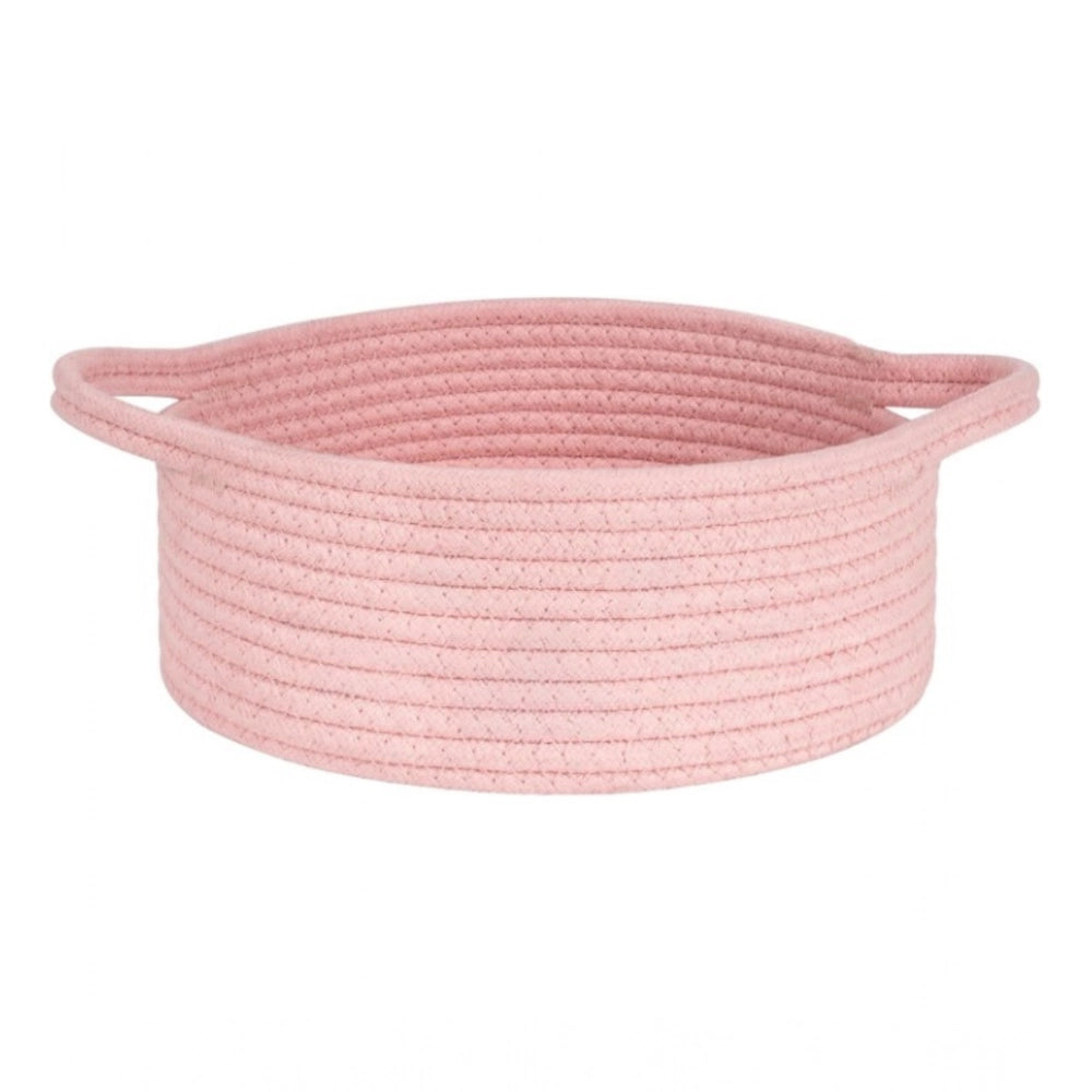 Generic Cotton 8x3 Inch Round Bedside Organizer With Out Lid (Pink) Secondary image