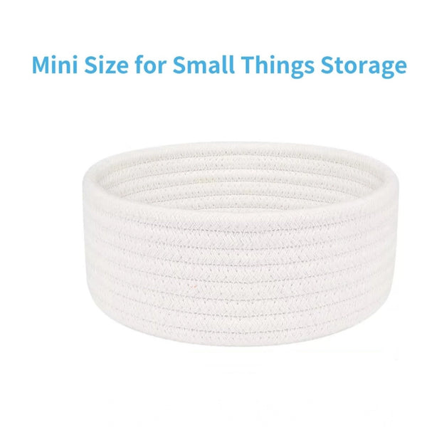 Generic Cotton 8x3 Inch Round 1 Pcs Bedside Organizer With Out Lid (White)