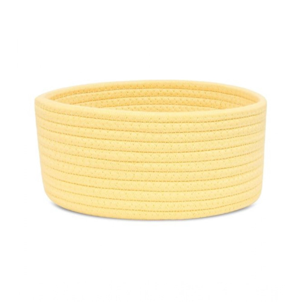 Generic Cotton 8x3 Inch Round 1 Pcs Bedside Organizer With Out Lid (Yellow) Main image