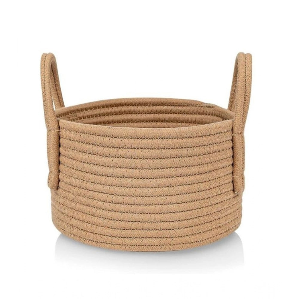 Generic Cotton Pack Of_1 Basket 7x5 Inch Storage Basket For Clothes (Beige) Secondary image