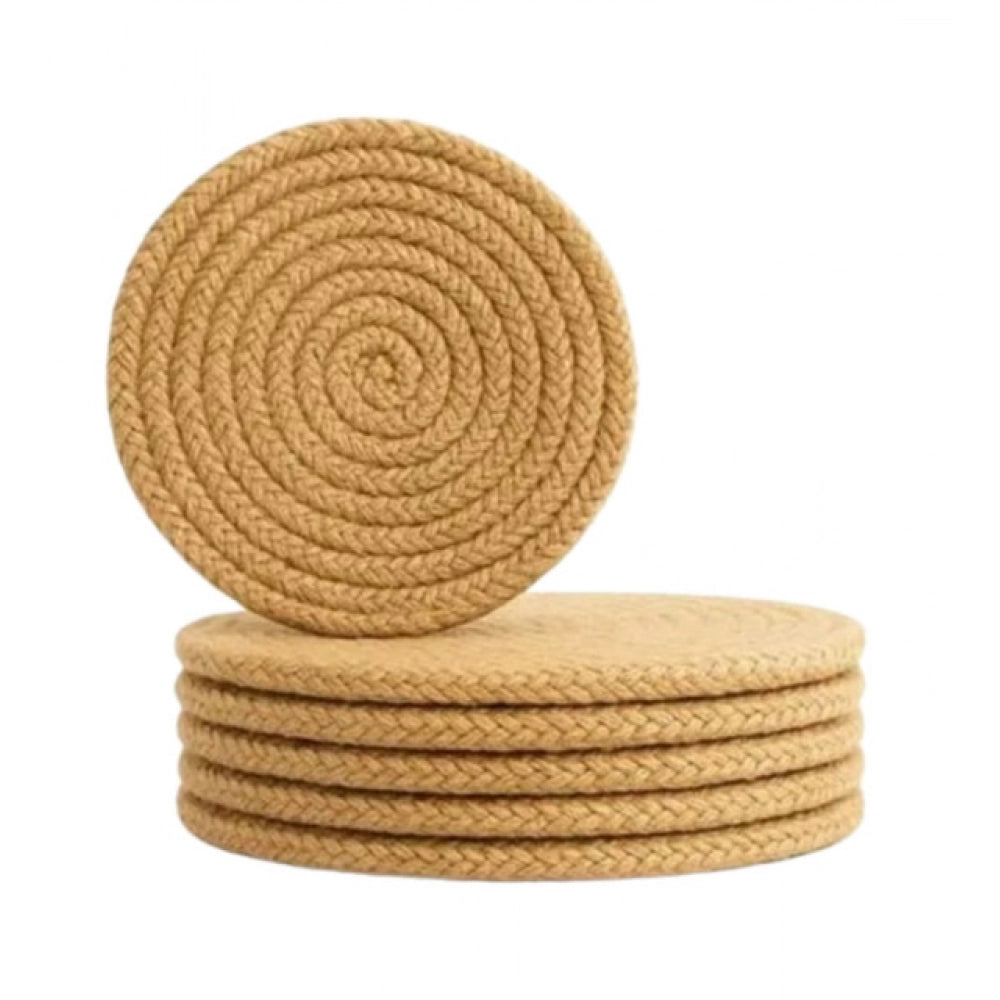 Generic Cotton Rope Drink Coasters 6 Pcs Set (Beige) Secondary image