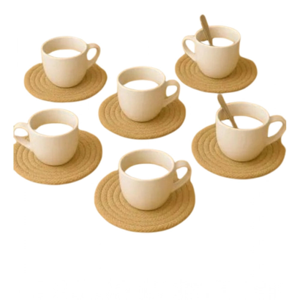 Generic Cotton Rope Drink Coasters 6 Pcs Set (Beige) Main image