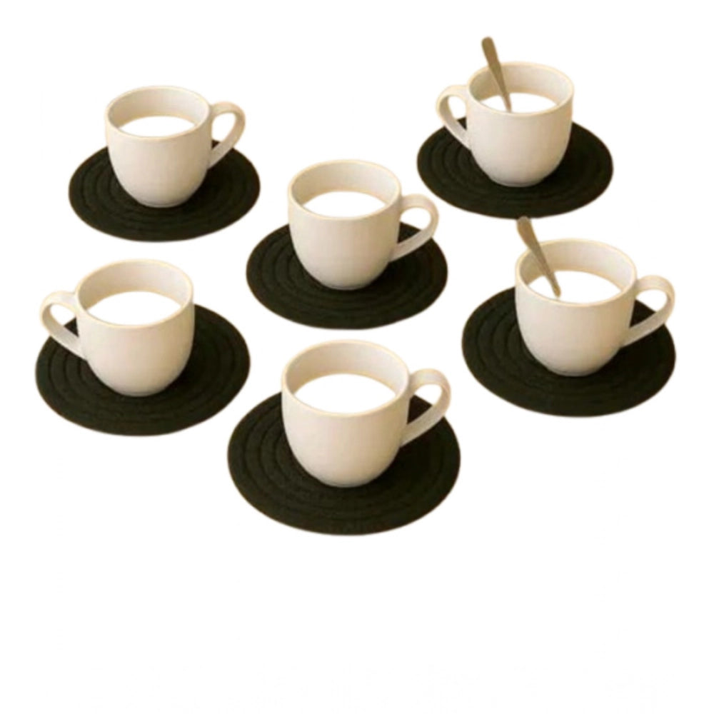 Generic Cotton Rope Drink Coasters 6 Pcs Set (Black) Main image