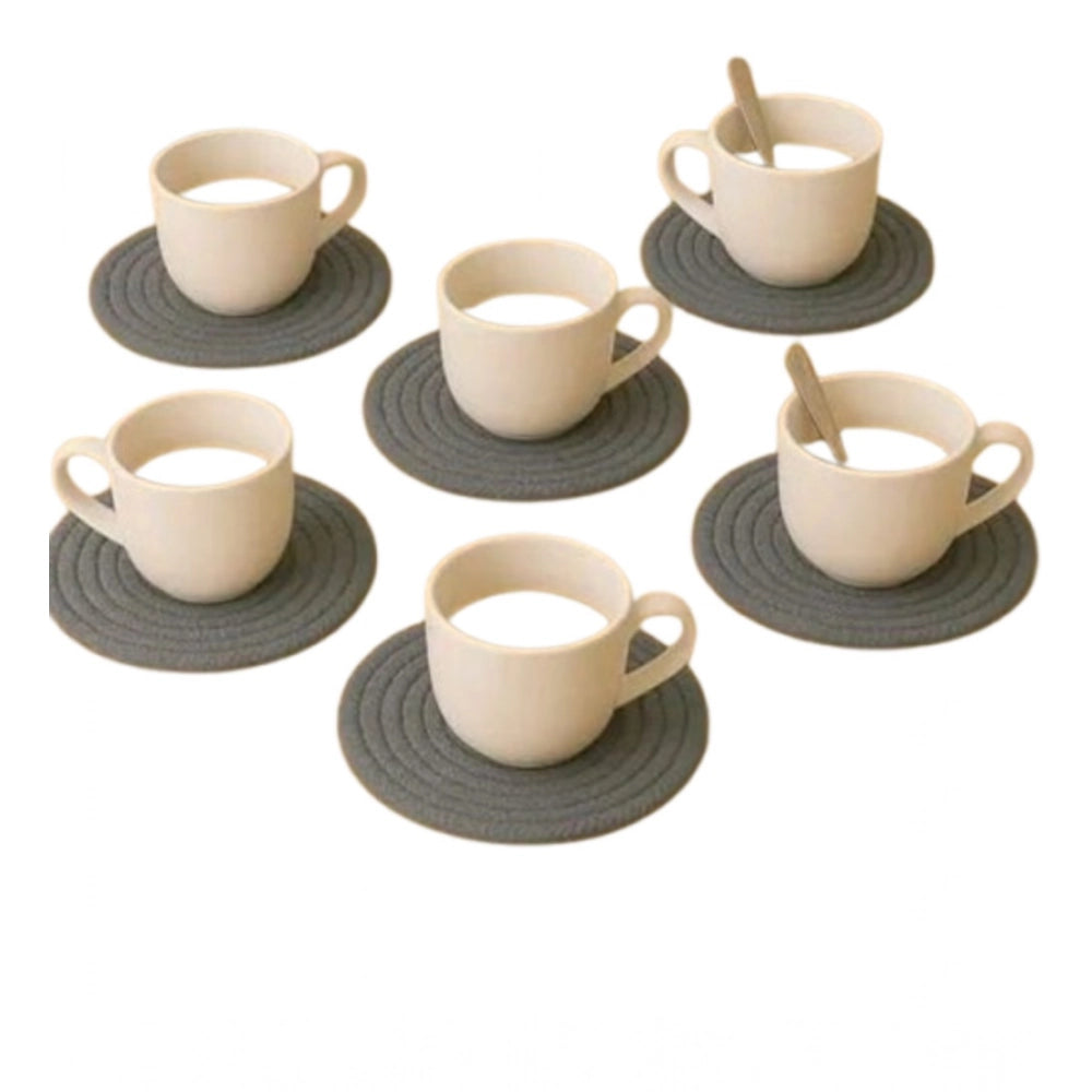 Generic Cotton Rope Drink Coasters 6 Pcs Set (Gray) Main image