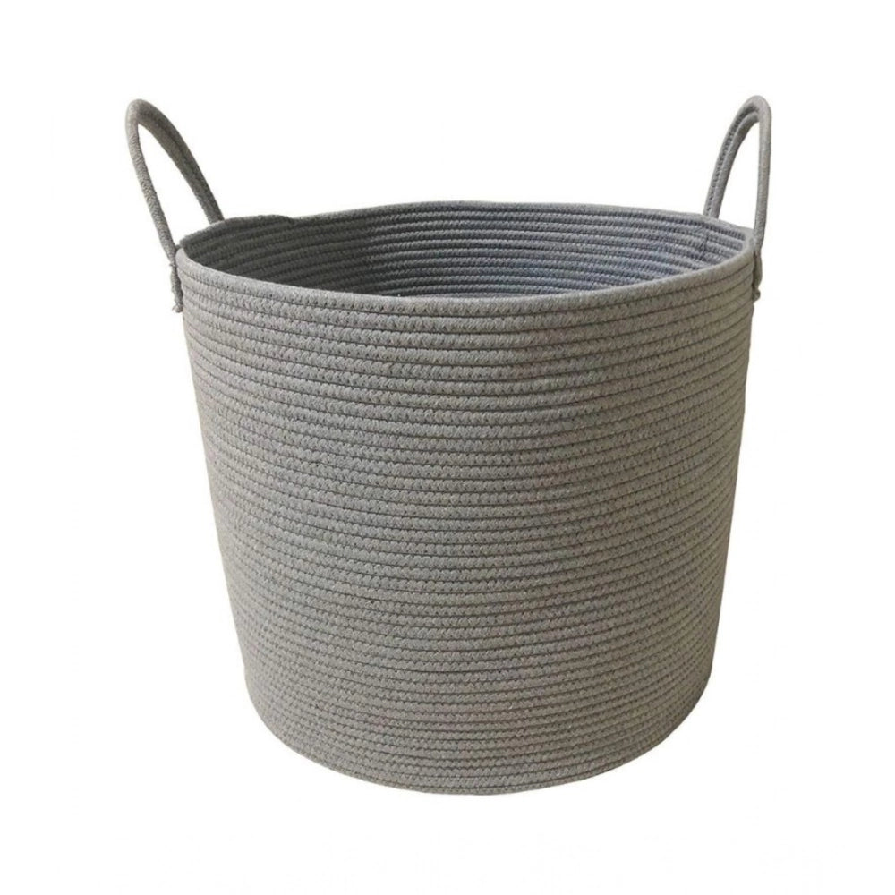 Generic Cotton Pack Of_1 12x14 Inch Laundry Storage Basket For Clothes (Grey) Secondary image