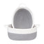 Generic Cotton Grey White 2 Pcs Storage Basket For Clothes (Grey-White)