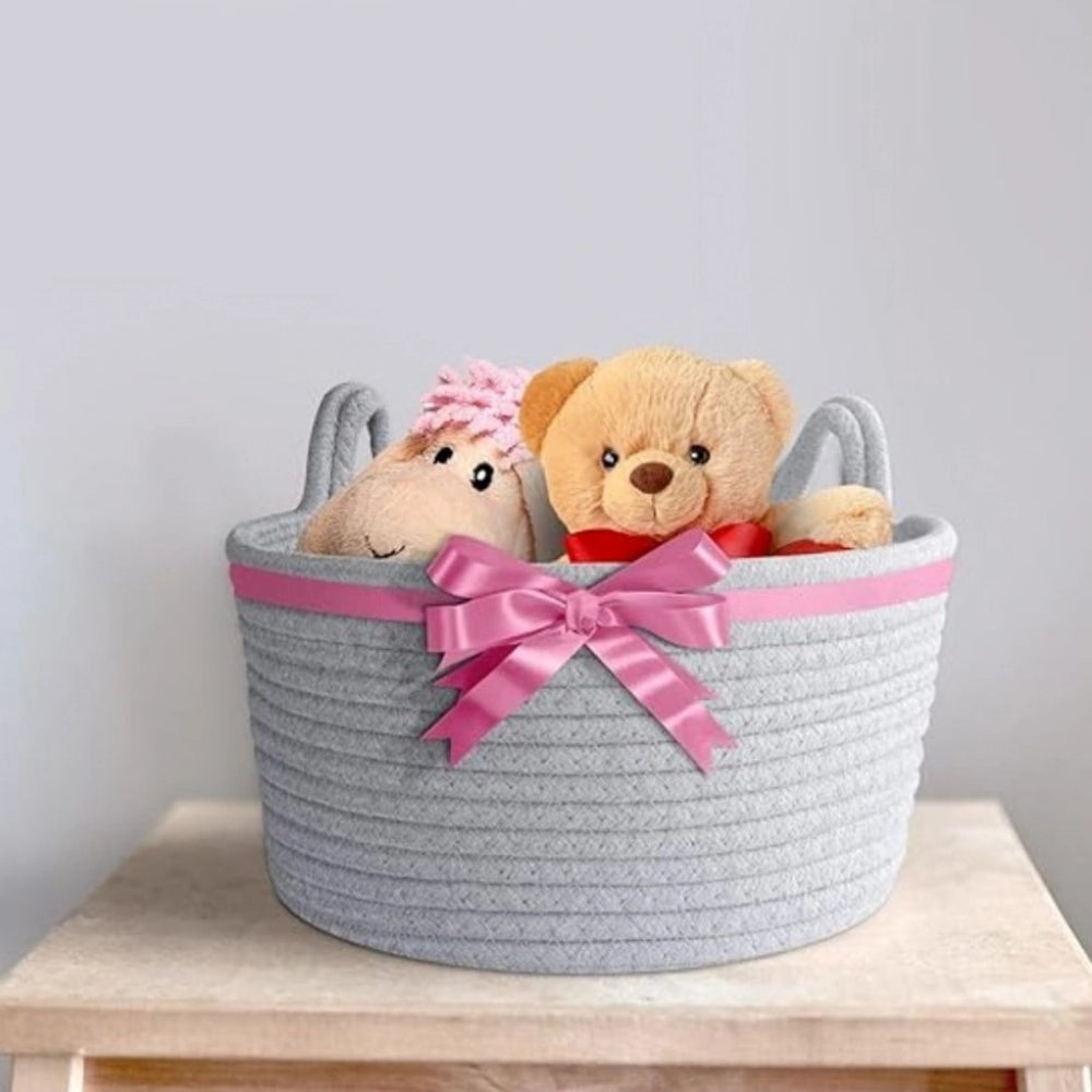 Generic Cotton Pack Of_1 Plain Cat Basket 9x5 Inch (Grey) Main image
