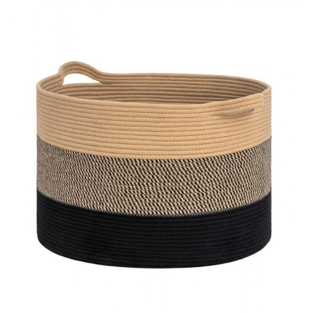 Generic Cotton Pack Of_1 Mix 16x14 Inch Storage Basket For Clothes With Out Lid (Multicolor) Main image