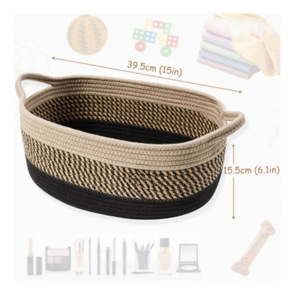 Generic Cotton Pack Of_1 Baby Basket 15x6 Inch Storage Basket For Clothes (Brown)