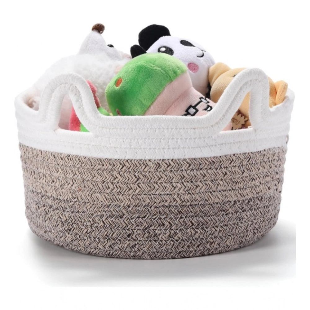Generic Cotton Pack Of_1 Cat Basket 8x4 Inch Storage Basket For Clothes (Multicolor) Secondary image