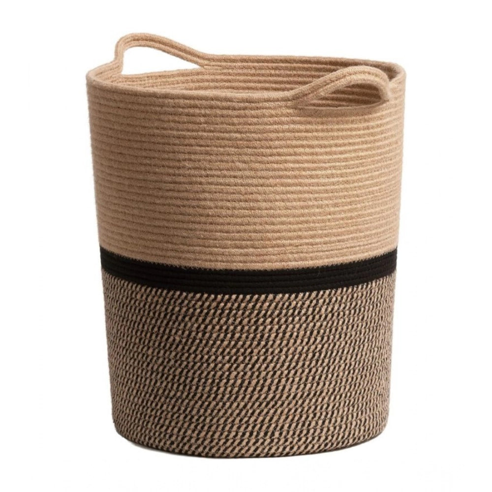 Generic Cotton Pack Of_1 12x14 Inch Laundry Storage Basket For Clothes (Multicolor) Secondary image