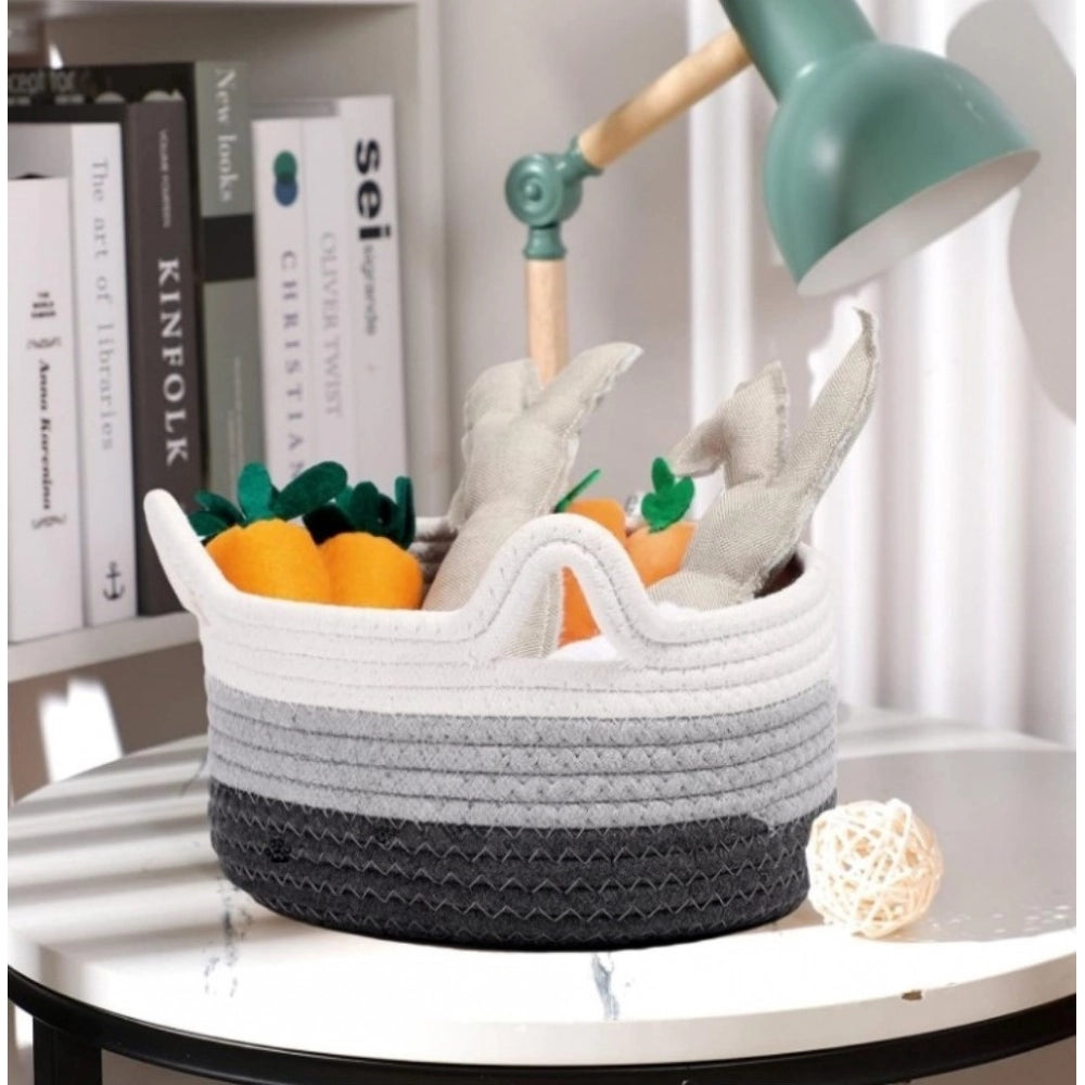 Generic Cotton Pack Of_1 Cat Basket 8x4 Inch Storage Basket For Clothes (Multicolor) Main image