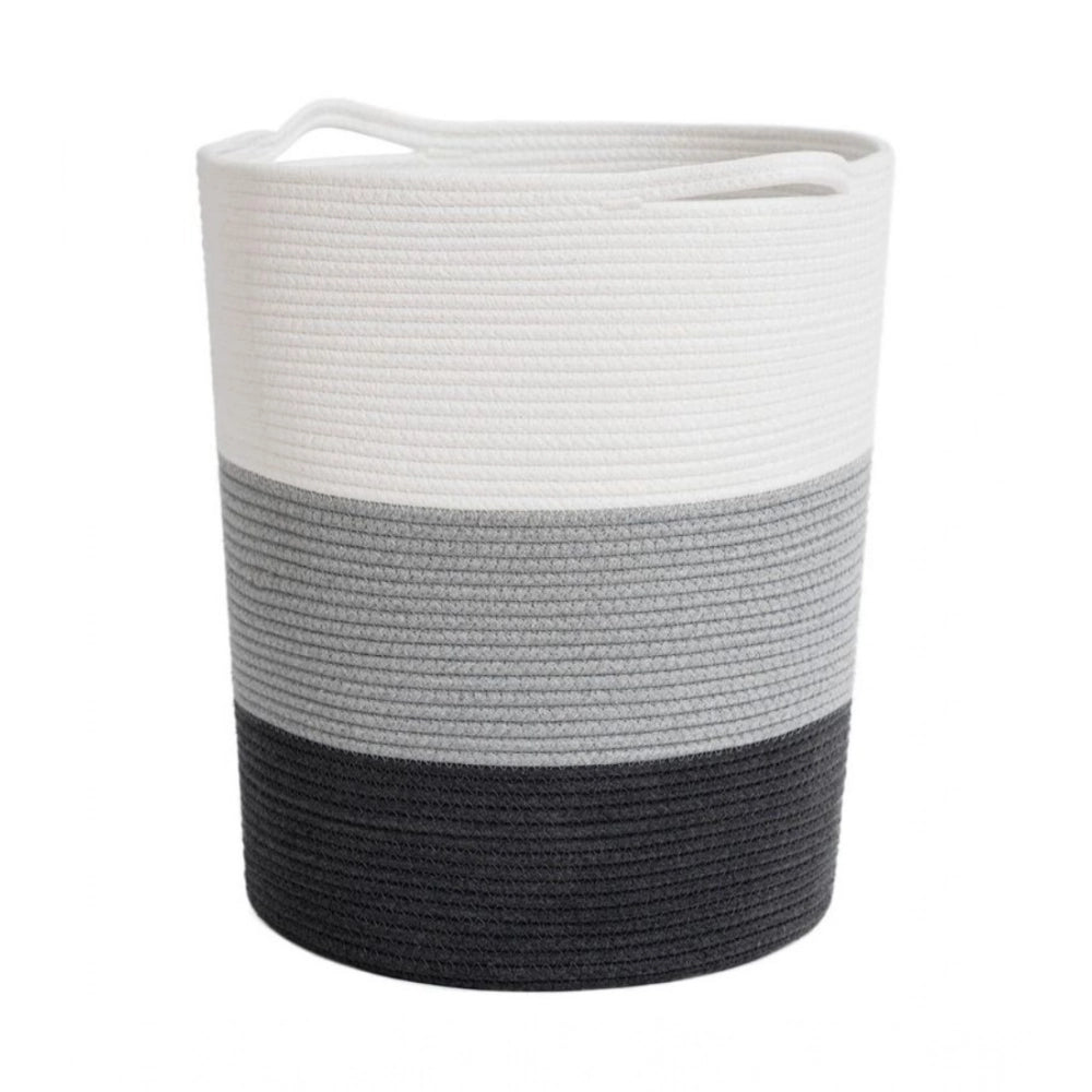 Generic Cotton Pack Of_1 12x14 Inch Laundry Storage Basket For Clothes (Multicolor) Secondary image